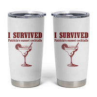 I Survived Patricia's Sunset Cocktails Tumbler Cup Vintage 90s Trendy TV Show Movie