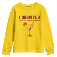 I Survived Patricia's Sunset Cocktails Youth Sweatshirt Vintage 90s Trendy TV Show Movie