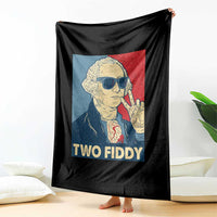 Two Fiddy George Washington 250th Anniversary Throw Blanket Funny 4th of July