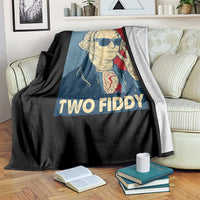 Two Fiddy George Washington 250th Anniversary Throw Blanket Funny 4th of July