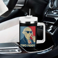 Two Fiddy George Washington 250th Anniversary Tumbler With Handle Funny 4th of July