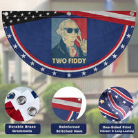 Two Fiddy George Washington 250th Anniversary Patriotic Fan Flag Funny 4th of July