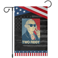 Two Fiddy George Washington 250th Anniversary Patriotic Garden Flag Funny 4th of July