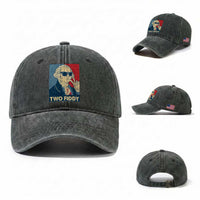 Two Fiddy George Washington 250th Anniversary Washed Cotton Baseball Cap Funny 4th of July