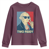 Two Fiddy George Washington 250th Anniversary Youth Sweatshirt Funny 4th of July