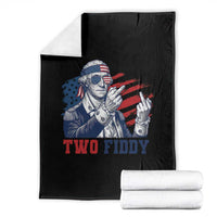 Two Fiddy 250th Anniversary Throw Blanket Funny George Washington 4th of July