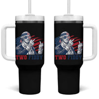 Two Fiddy 250th Anniversary Tumbler With Handle Funny George Washington 4th of July
