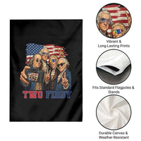 Two Fiddy 250th Anniversary Garden Flag Funny Founding Father 4th of July
