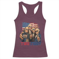 Two Fiddy 250th Anniversary Racerback Tank Top Funny Founding Father 4th of July