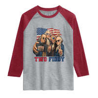 Two Fiddy 250th Anniversary Raglan Shirt Funny Founding Father 4th of July