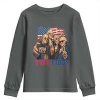 Two Fiddy 250th Anniversary Youth Sweatshirt Funny Founding Father 4th of July