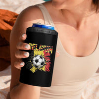 Belgium Belgian Flag Souvenir Belgie 4 in 1 Can Cooler Tumbler Game Day Soccer Fans Football