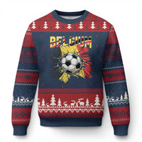 Belgium Belgian Flag Souvenir Belgie Ugly Christmas Sweater Game Day Soccer Fans Football