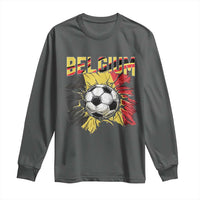 Belgium Belgian Flag Souvenir Belgie Long Sleeve Shirt Game Day Soccer Fans Football