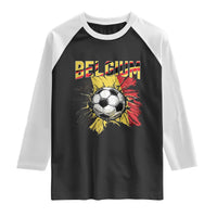 Belgium Belgian Flag Souvenir Belgie Raglan Shirt Game Day Soccer Fans Football
