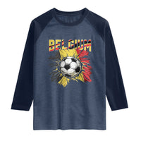 Belgium Belgian Flag Souvenir Belgie Raglan Shirt Game Day Soccer Fans Football