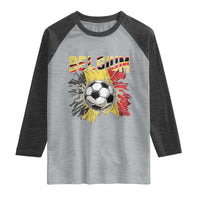 Belgium Belgian Flag Souvenir Belgie Raglan Shirt Game Day Soccer Fans Football