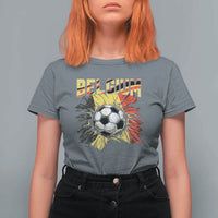 Belgium Belgian Flag Souvenir Belgie T Shirt For Women Game Day Soccer Fans Football