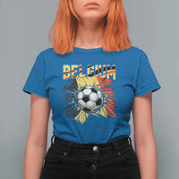 Belgium Belgian Flag Souvenir Belgie T Shirt For Women Game Day Soccer Fans Football
