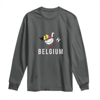 Belgium Football Long Sleeve Shirt Silly Goose Soccer Fan Support
