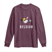 Belgium Football Long Sleeve Shirt Silly Goose Soccer Fan Support