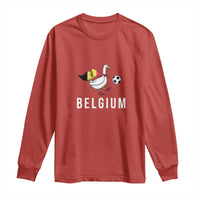 Belgium Football Long Sleeve Shirt Silly Goose Soccer Fan Support