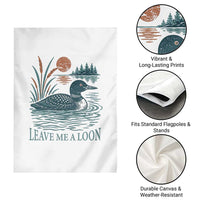 Leave Me A Loon Vintage Lake Bird Garden Flag Funny Loon Pun Nature Bird Lovers