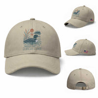 Leave Me A Loon Vintage Lake Bird Baseball Cap Funny Loon Pun Nature Bird Lovers
