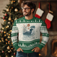 Leave Me A Loon Vintage Lake Bird Ugly Christmas Sweater Funny Loon Pun Nature Bird Lovers