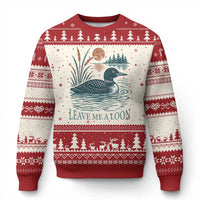 Leave Me A Loon Vintage Lake Bird Ugly Christmas Sweater Funny Loon Pun Nature Bird Lovers