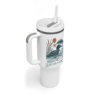 Leave Me A Loon Vintage Lake Bird Tumbler With Handle Funny Loon Pun Nature Bird Lovers