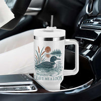 Leave Me A Loon Vintage Lake Bird Tumbler With Handle Funny Loon Pun Nature Bird Lovers