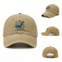 Leave Me A Loon Vintage Lake Bird Washed Cotton Baseball Cap Funny Loon Pun Nature Bird Lovers