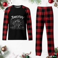 Jimothy Raccoon Seattle Feral Legend Meme Plaid Pajama Set Cute Trash Panda Viral Animal Lover Gift