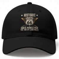 Route Highway 66 Historic California Santa Monica Pier Baseball Cap
