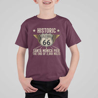 Route Highway 66 Historic California Santa Monica Pier T Shirt For Kid