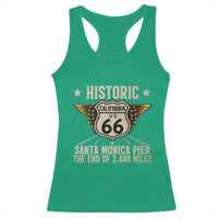 Route Highway 66 Historic California Santa Monica Pier Racerback Tank Top
