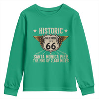 Route Highway 66 Historic California Santa Monica Pier Youth Sweatshirt