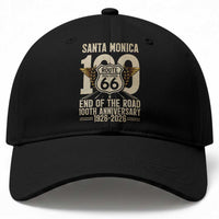 Route Highway 66 100 Year Centennial Anniversary Souvenir Baseball Cap Santa Monica End of the Road