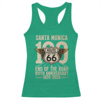 Route Highway 66 100 Year Centennial Anniversary Souvenir Racerback Tank Top Santa Monica End of the Road