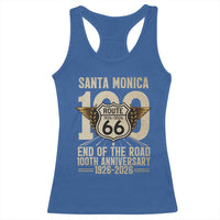 Route Highway 66 100 Year Centennial Anniversary Souvenir Racerback Tank Top Santa Monica End of the Road