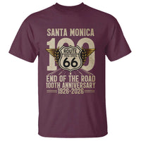 Route Highway 66 100 Year Centennial Anniversary Souvenir T Shirt Santa Monica End of the Road