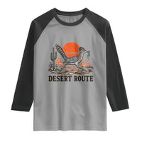 Arizona Roadrunner Bird Desert Landscape Cactus Raglan Shirt
