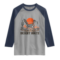 Arizona Roadrunner Bird Desert Landscape Cactus Raglan Shirt