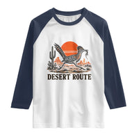 Arizona Roadrunner Bird Desert Landscape Cactus Raglan Shirt