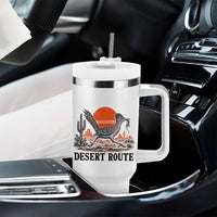 Arizona Roadrunner Bird Desert Landscape Cactus Tumbler With Handle