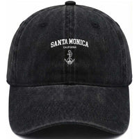 Santa Monica CA California Travel Souvenir Washed Cotton Baseball Cap
