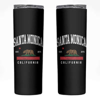 Santa Monica California Flag CA Vintage Established Sports Skinny Tumbler