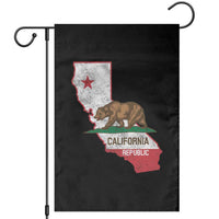 California Republic Cali Map Flag Distressed Style Garden Flag