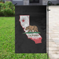 California Republic Cali Map Flag Distressed Style Garden Flag